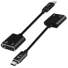 Avizar Adaptador Audio e Carga USB tipo C para USB-C e Jack 3.5mm