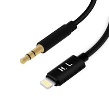 Lightning to 3.5mm Jack Male Audio Cable Sound Quality 1 meter- HL-098, Black