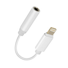Audio Adapter iPhone Lightning Male to Jack 3.5mm Female White