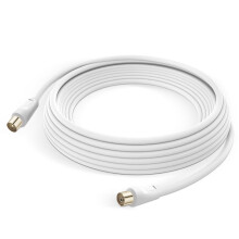 Cavo Antenna TV Maschio Femmina Coxial 9.5mm PVC 5m LinQ Bianco