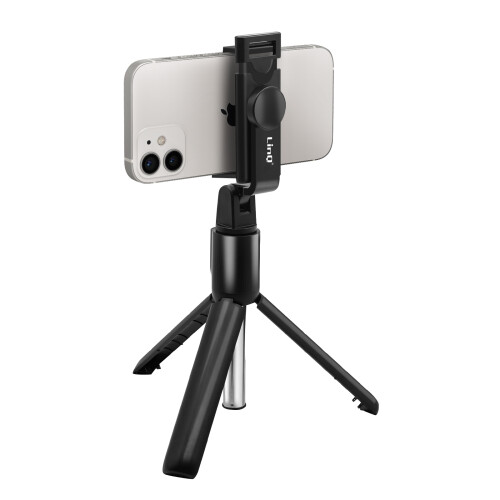 LinQ Selfie Pole with Extendable Tripod and Bluetooth Remote Control, Black 1
