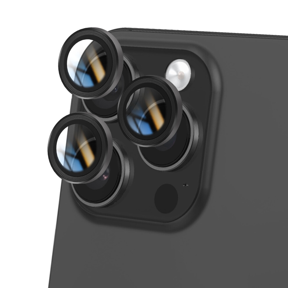 Avizar Camera Glass For Iphone 16 Pro Hardness 9H Anti-Scratch, Black 3662428072778