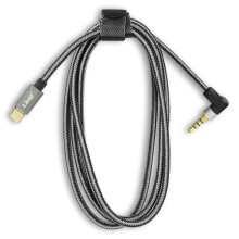 LinQ USB-C naar Jack 3.5mm 4-polig Male Audiokabel Haakse Stekker Nylon 1.5m