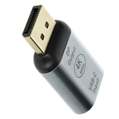 Videoadapter USB-C Buchse auf DisplayPort Stecker Kompaktes Design Grau 1