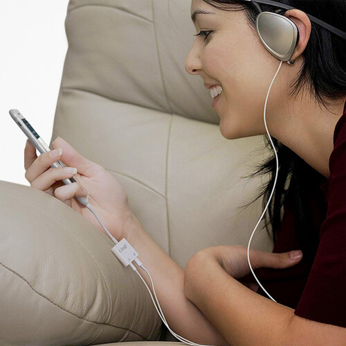 Adaptateur Audio et Charge iPhone vers Jack 3.5mm Lightning Compact LinQ Blanc 2