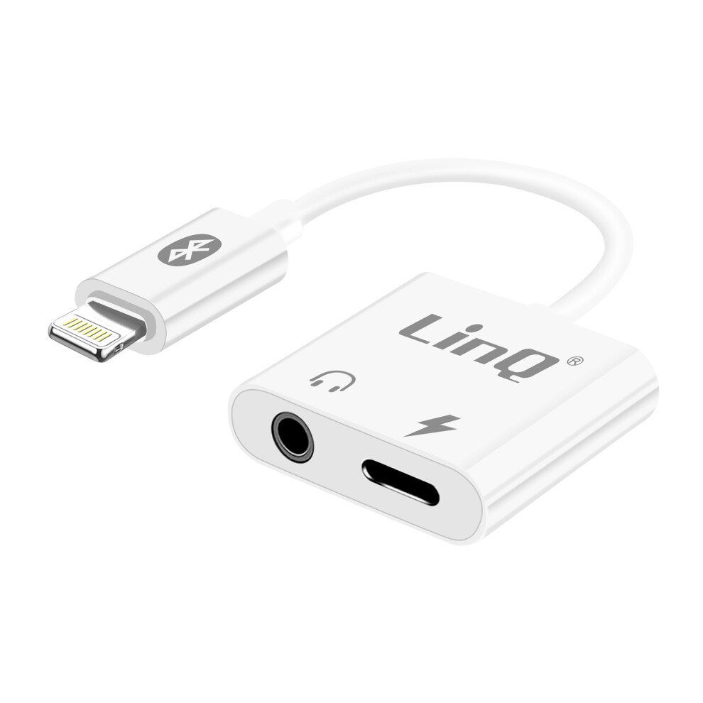 Audio And Charge Adapter Iphone To Jack 3.5Mm Lightning Compact Linq White 6941030717848