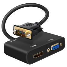 Adattatore da VGA maschio a VGA e HDMI femmina con porta jack 3,5 mm e ricarica
