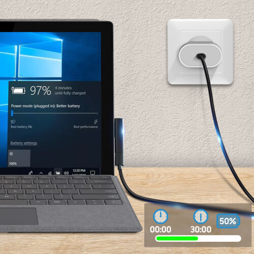 Avizar Adaptador USB-C Hembra a Conector Microsoft Surface Pro 7 / 6 / 5 / 4 2