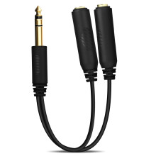 Avizar 6.35mm Male Adapter to Female 6.35mm Double 27cm Splitter Jack Adapter