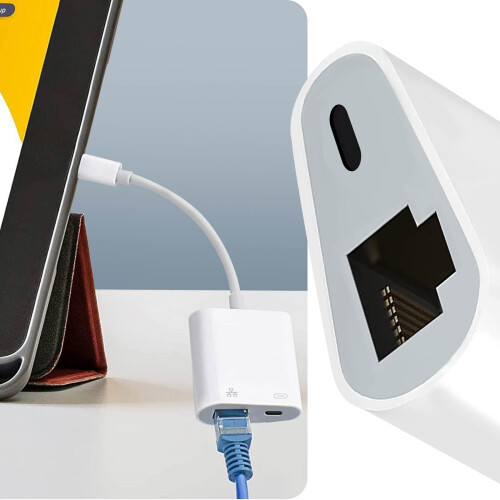 Lightning auf Ethernet + Lightning Adapter – Weiß 2