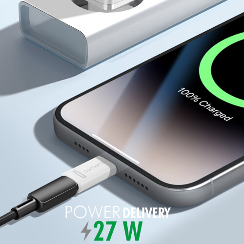 4smarts Adattatore da Lightning a USB-C per iPhone da 27W set da 2, Bianco 2