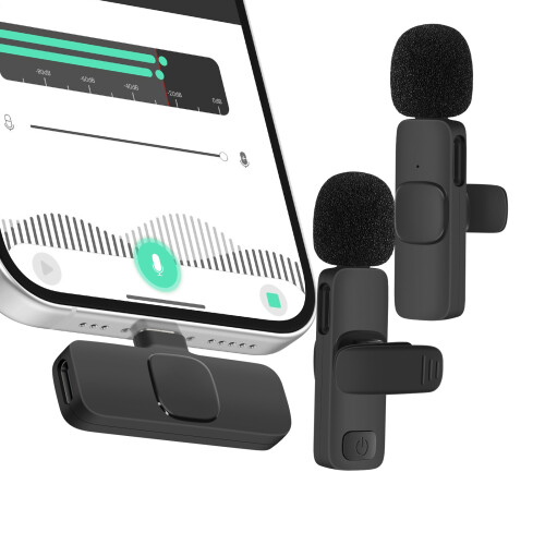 Avizar Wireless Micro Tie with USB C Receiver for Smartphone, Black