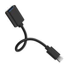 Adaptateur USB Femelle vers USB-C Mâle Connexion Fluide Compact Noir