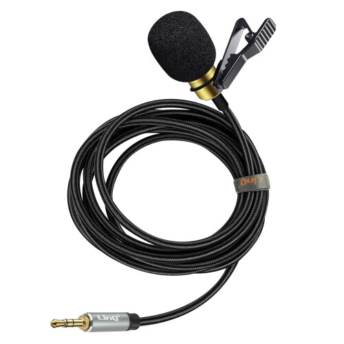 Micro Cravate Jack 3.5mm Son Omnidirectionnel Pince Rotative Câble 2m LinQ 1