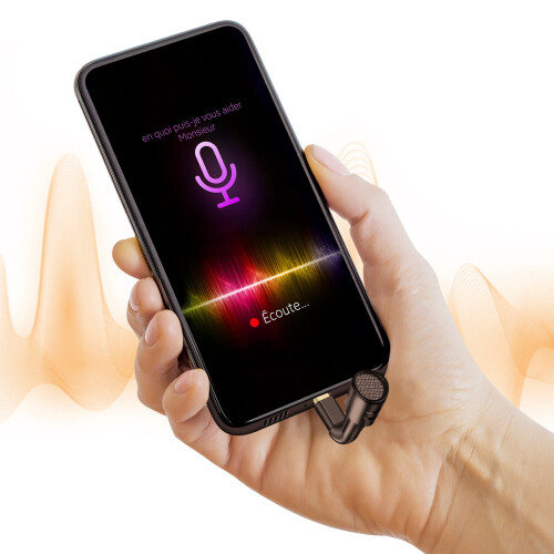 Micro USB-C Réduction de bruit et son omnidirectionnel Ultra-compact Noir 2