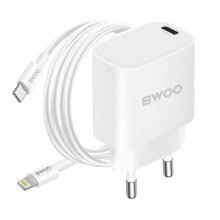 Bwoo 20W USB-C Ladegerät mit Lightning Kabel BWOO Weiß