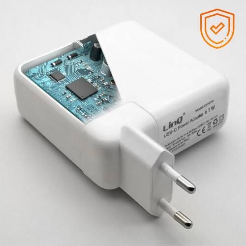 LinQ Wandlader voor MacBook 61W met USB-C Kabel 2m 2