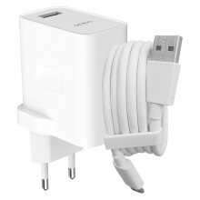Caricabatterie originale Oppo USB 30W con cavo da USB verso USB-C bianco