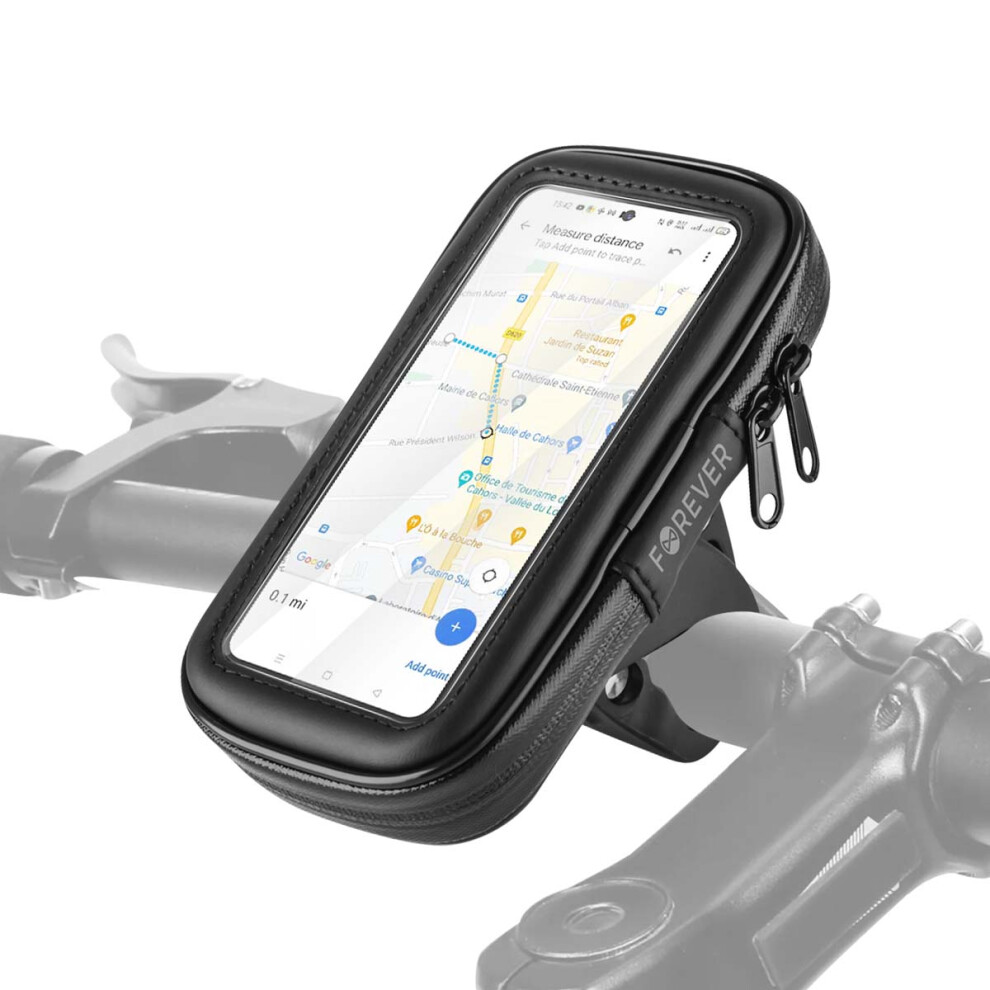 Forever Support Waterproof Rotating Smartphone Bike Mount With Handlebar Attachment Handlebar, Black 5900495763150