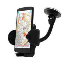 Avizar Rotary Car Holder for Smartphone - Suction Cup + Ventilation Grille