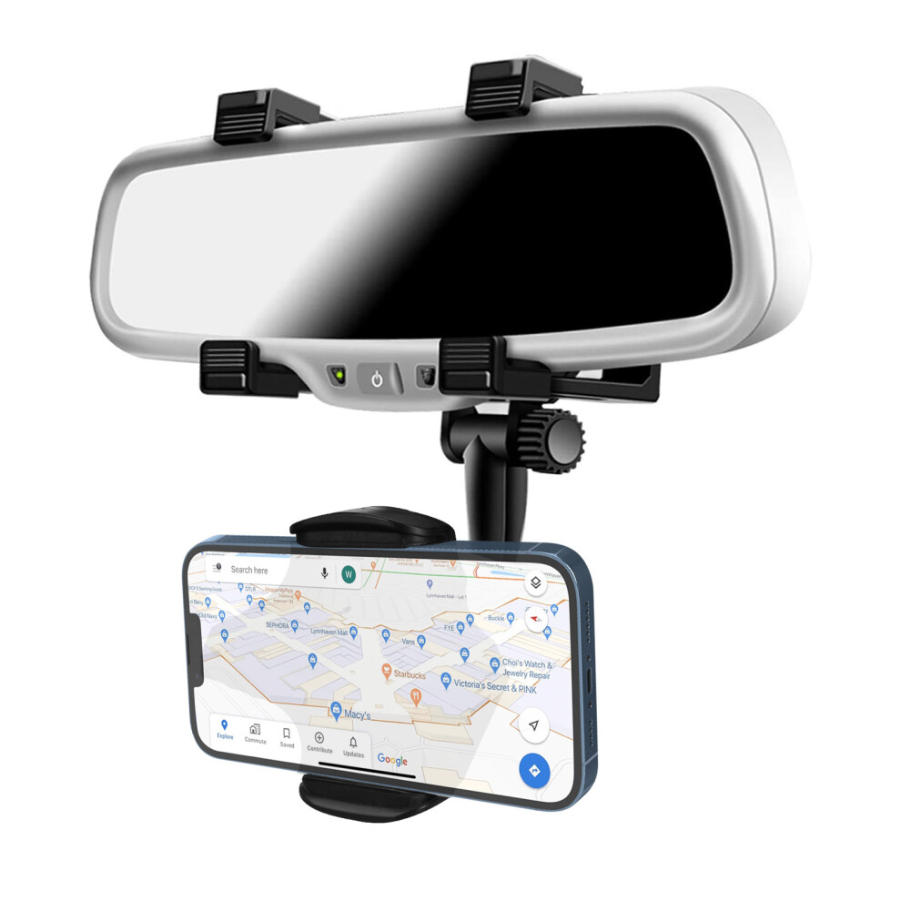 Car Holder Smartphone Mounting On Mirror 360 Rotating Black 3662427537261