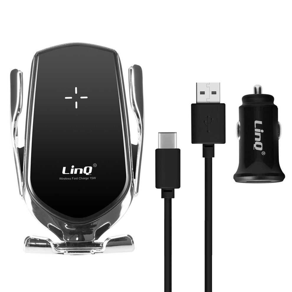 Car Phone Mount 3-In-1 Induction 15W Charger 360 Rotation Linq 6941030719101