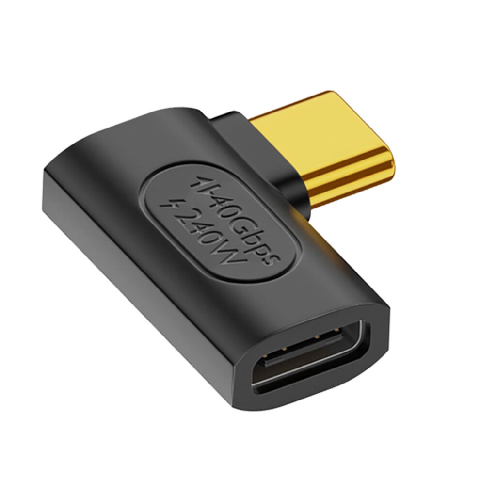 Lateral 90-Degree Angled Usb-C Male To Female Adapter 240W Sync 40Gbps Video 8K 3662427873932