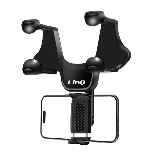 LinQ Car Stand for Smartphone Rear-view Mirror Fix Rotating