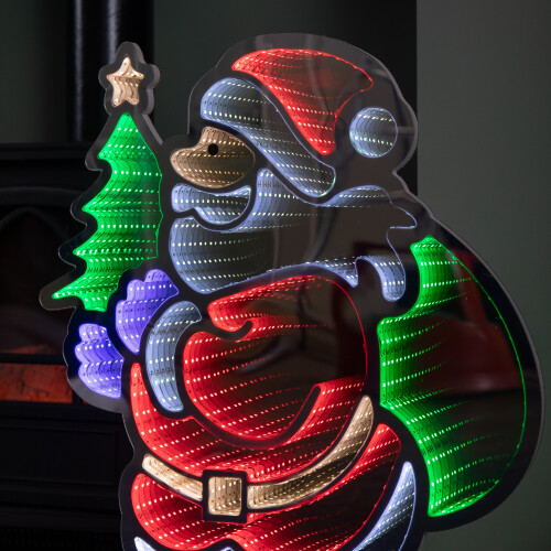 Premier 60cm Light up Standing Santa with Tree Christmas Infinity Light with Multi-Coloured LEDs 2