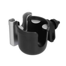 J4077 Silberner Becherhalter & Handy-Organizer für Einkaufswagen 360 drehbar