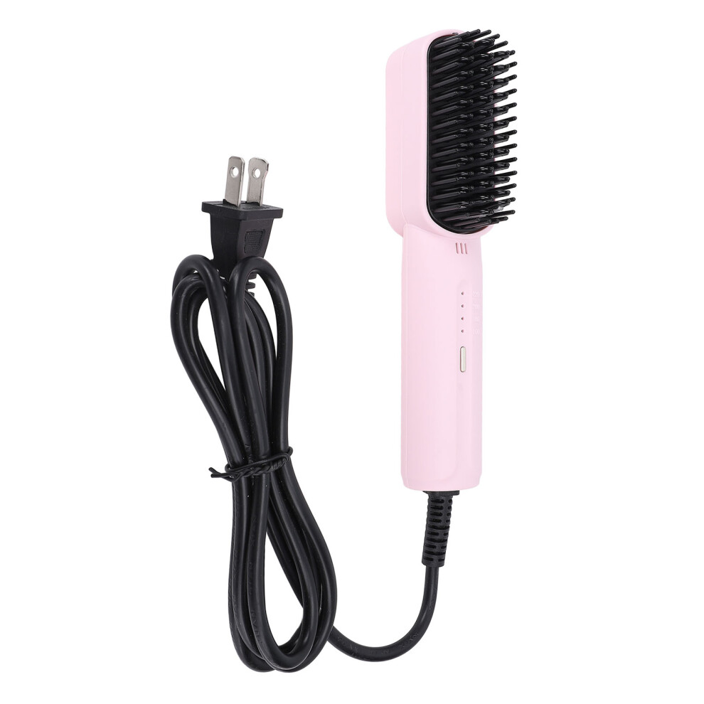 Pink Hair Straightening Brush Negative Ionic Hair