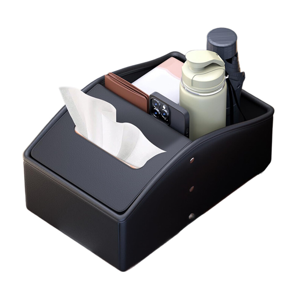 Autoarmlehre Storage Box Nappa Leather High Capacity Console Organizer For Efficient Space Utilization Black 6947110673677