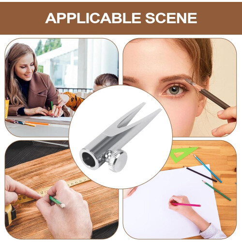 Cosmetic Pencil Sharpener - Portable Travel-Friendly Eyebrow Pencil Sharpener in Silver - Sharp Tool for Makeup Prep 2