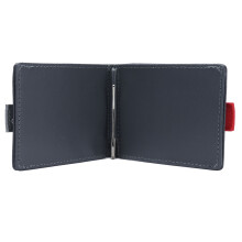 Light Gray Slim Leather Pull Wallet with Dollar Clip, Card Holder