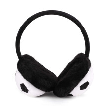 (black) Soft Plush Ear Muffs for Kids - Soccer - Inspired Design Ideal for Outdoor Winter Use