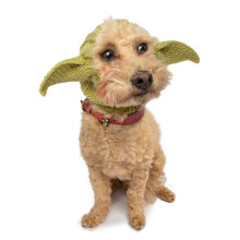 (M) Alien - Inspired Knit Dog Snood Wrap - Warm Neck & Ear Cover Pet Costume for Halloween, Winter (S)