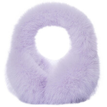 (Purple) Fluffy Faux Fur Winter Ear Muffs for Women & Girls - Foldable & Thick Ear Warmers
