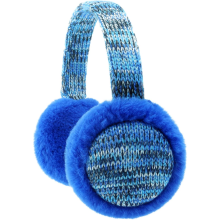 (Blue) Warm Furry Knit Ear Muffs for Kids - Ideal Outdoor Ear Covers for Girls Boys Babies & Toddlers