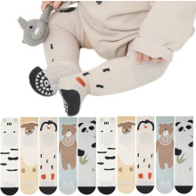 (1-3T) 5 Pair Unisex Cute Baby Knee High Socks - Ideal for Infants and Toddlers Crawling