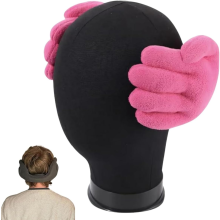 (Rose Red) Artistic Hand-Shaped Ear Muffs - Unique Funny Finger Design, Warm Winter Outdoor Ear Covers for Men & Women
