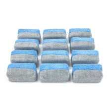 (Blue/Gray) 12 Pack Ceramic Coating Applicator Sponge with Plastic Barrier to Reduce Product Waste, Blue/Gray, Mini