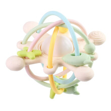 (Milk White) Silicone Baby Sensory & Teething Toy, Montessori Rattle Teether Ball for Infants 0-6 & 6-12 Months, Developmental Chew Toy for 3-6 Babie