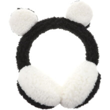 (Black) Christmas Reindeer Plush Earmuffs - Ear Warmers Headband for Women & Kids
