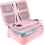 (Pink) Fireproof Document Box with Lock, Portable Fireproof Waterproof Document Bag, Fire Proof File Box for Documents, File Organizer Box for Important Pape 1