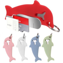 (colorful) 5 - Piece Dolphin - Shaped SIM Card Ejection Tool Set with Storage, Key Ring Pendant, Compatible with Mobile Phones(colorful)