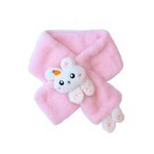 (pink) Warm Winter Scarf for Kids: Fuzzy Rabbit Design, Cozy Neck Warmer for Girls (Ages 1-12)