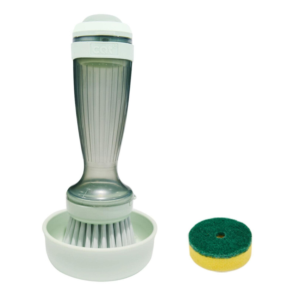 (green) Long - Handled Kitchen Cleaning Brush with Liquid Dispenser, Pot & Pan Scrub Brush Set with Sponge for Efficient Kitchen Cleaningï¼greyï¼-image-OPC-PK5ZR2X-NEW