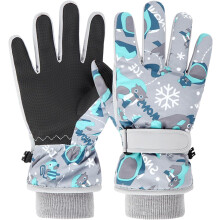 (S) Kids Ski Gloves Winter - Windproof & Warm Snowboard Gloves for Boys and Girls, Cold Weather Snow Sports Accessories