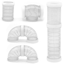(White) Transparent Hamster Tube Set with Curved Tunnels, Interactive Exercise Toy for Mice Rats and Small Pets,White.
