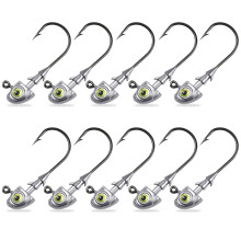 (3/8oz) 10PCS Professional Swimbait Jig Heads with Dual Bait Keepers and 3D Eyes, Multiple Weights for Freshwater Saltwater Fishing